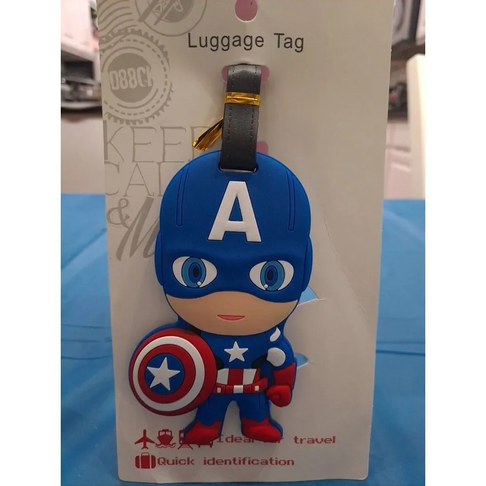 New Disney Captain America PVC Travel‎ Baggage Backpack Suitcase Luggage Tag